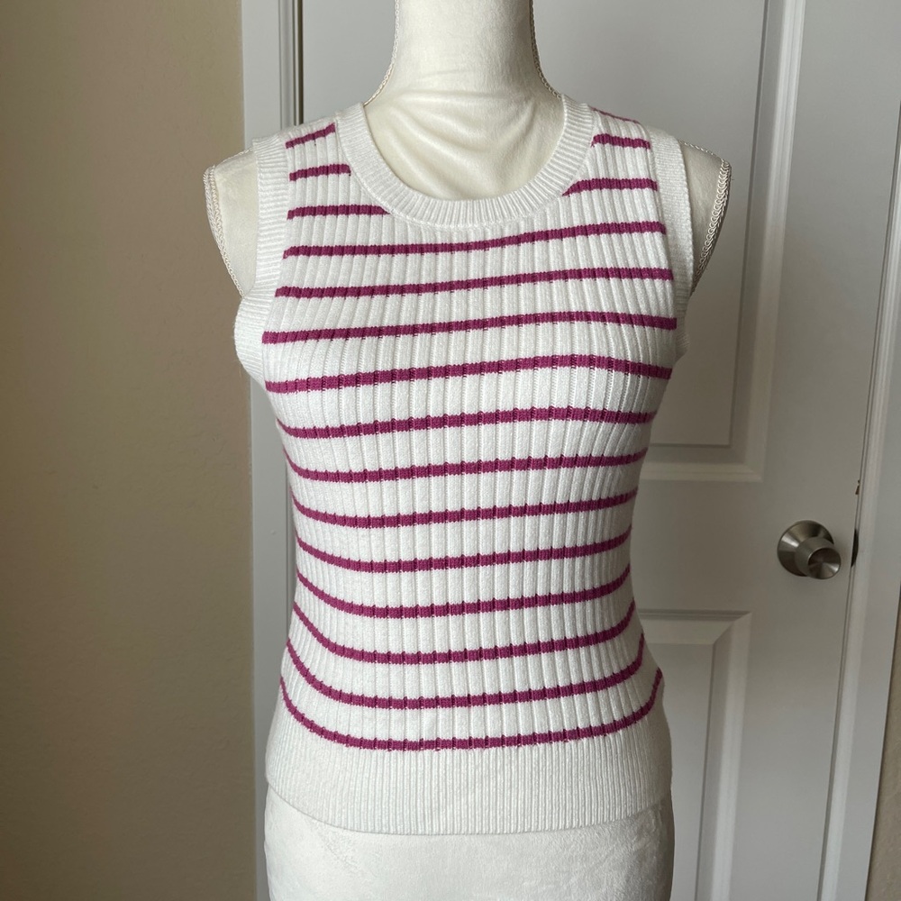 Steve Madden Stripped Cropped Sweater Tank Size Medium